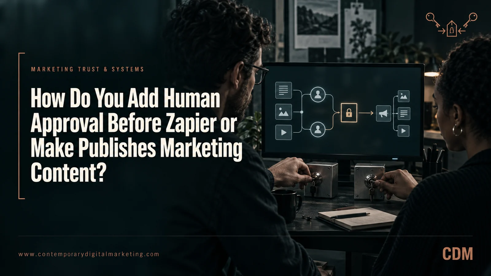 How Do You Add Human Approval Before Zapier or Make Publishes Marketing Content?